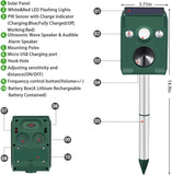 Solar Ultrasonic Animal Repellent, Sonic Animal Repeller, Motion Activated Animal Repellent, Dog Cat Repellent Outdoor Squirrel Rodent Fox Bird Skunk Racoon Deer Deterrents for Outside