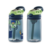 Contigo Aubrey Kids Cleanable Water Bottle with Silicone Straw and Spill-Proof Lid, Dishwasher Safe, 14oz 2-Pack, Blueberry & Monsters