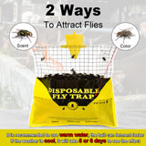 Fly Traps Outdoor Hanging, 10 Natural Pre-Baited Fly Hunter Stable Horse Ranch Fly Trap, Mosquito Fly Bags Outdoor Disposable Catchers Killer Repellent for Barn Farm Patio & Camping