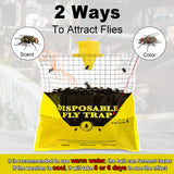 Fly Traps Outdoor Hanging, 12 Natural Pre-Baited Fly Hunter Stable Horse Ranch Fly Trap, Mosquito Fly Bags Outdoor Disposable Catchers Killer Repellent for Barn Farm Patio & Camping