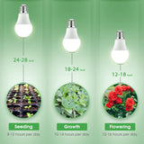 Briignite 4 Pack Grow Light Bulbs, LED White Bulb A19 Bulb, Full Spectrum Plant Bulbs E26 Base, 11W 100W Equivalent, for Indoor Plants, Seed Starting