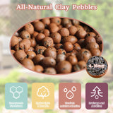 Legigo 8 LBS Organic Expanded Clay Pebbles, 4mm-16mm Lightweight Clay Leca Balls for Plants, Natural Hydroton Clay Pebbles for Hydroponic & Aquaponics Growing, Orchid Potting Mix, Drainage, Terrarium