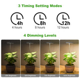 LORDEM Grow Light, Full Spectrum LED Plant Light for Indoor Plants, Height Adjustable Growing Lamp with Auto On/Off Timer 4/8/12H, 4 Dimmable Brightness, Ideal for Small Plants, 2 Packs