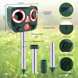 Solar Animal Repeller,Outdoor Ultrasonic Animal Repeller Waterproof Cat Deterrent Solar-Powered Animal Repelent with Motion Sensor for Repelling Dogs,Cat,Bird,Squirrels,Rabbit,Raccoon,Garden Yard Farm