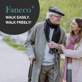 FANECO Walking Cane for Women/Men, Free Standing Folding Cane for Seniors, Pivoting Quad Base for Balance and Stability, Lightweight Adjustable Walking Stick for Elderly