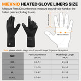 MIEVNIO Heated Glove Liners Rechargeable Gloves - Electric Battery Heated Gloves for Men Women, Upgraded Touchscreen Thin Gloves for Winter Hiking Ski Riding Cycling, Black