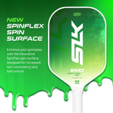 2023 SLK Evo Control XL Pickleball Paddle | G8 Power Carbon Fiber Pickleball Paddle Face with Spinflex Surface and Rev-Control Polymer Core | Designed in The USA | Green