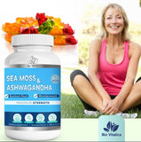 Sea Moss Ashwagandha Gummies - Organic Irish Seamoss & Ashwagandha Root Supplements for supporting Energy & Immunity for Men & Women