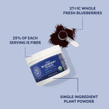 Vimergy USDA Organic Wild Blueberry Supplement Powder, Trial Size - 30 Servings – Natural Wild Blueberries - Fruit Powder for Smoothies, Juices, Fruit Bowls, Non-GMO, Gluten-Free, Vegan, Paleo (120g)