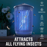 Upgraded 2024 Bug Zapper + Attractant - Best Effective 5200V Mosquito Killer Lamp - Electric Insect Fly Zapper Trap, Waterproof Indoor & Outdoor - 20W Bright Light Bulb for Backyard, Patio