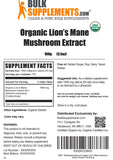 BULKSUPPLEMENTS.COM Organic Lion's Mane Mushroom Extract - Lions Mane Supplement Powder, Lion's Mane Extract, Lions Mane Powder - for Immune Health, Gluten Free - 1000mg per Serving, 100g (3.5 oz)