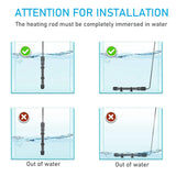 YukiHalu Small Submersible Aquarium Heater, Adjustable Mini Fish Tank Heater 25W 50W 100W 200W 300W with External Temperature Controller, LED Display, Used for 5/10/20/40/60 Gallons (200 Watts)