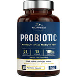 Probiotics 60 Billion CFU 19 Strains with Organic Prebiotic for Men & Women, Shelf Stable Delayed Release, No Need for Refrigeration, Digestive & Immune Health, Non-GMO, Vegan, No Soy Dairy, 60 Caps