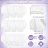Weewooday 10 Pcs Adult Plastic Pants, X-Large, White, Waterproof Incontinence Underpants EVA Pull on Cover Pants Leak Proof Washable Incontinence Pants for Men Women Elderly