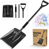 Snow Shovel for Car Driveway, 2024 New Upgrade Snow Shovels for Snow Removal,Snowman Playing and Emergency,Lightweight Portable Adjustable Large Capacity Shovel Perfect for Garden,Christmas (Black)