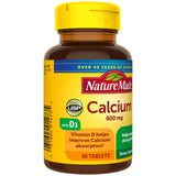 Nature Made Calcium 600 mg with Vitamin D3 for Immune Support, Tablets, 60 Count, helps support Bone Strength (Pack of 3)