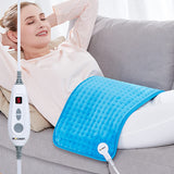 [5 Year Warranty] WOOMER Electric Heating Pad for Back Pain & Cramps Relief, 12"x24" Extra Large, Heat Pad with Multi-Color Option, Moist Heat Therapy Feature, Auto Shut-Off, Power Cords Storage Belt