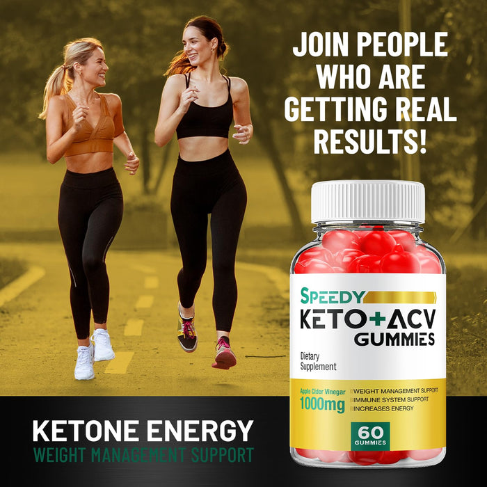 Speedy Keto ACV Gummies - Advanced Formula Speedy Keto Plus ACV Gummies Apple Cider Vinegar Speedy ACV Dietary Supplement Men Women (60 Gummies)