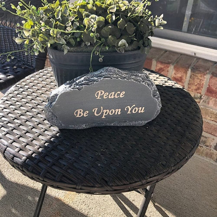 somiss Personalized Garden Stones Engraved with Any Message, larser Engraved Garden Welcome Stones, Memorial Stones, Outdoor Decorative Stones,8"X4.5"X2.5"