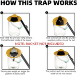 Mouse Trap Bucket,Flip and Slide Mouse Trap,Reusable Mouse Trap Bucket with Trap Door Style,Mouse Traps Humane Mouse Trap, 5 Gallon Bucket Compatible Rat Trap for Outdoors and Indoors (Yellow)