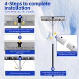 Premium Roof Rakes for Snow Removal - Thickened 5.2ft - 20ft Easy to Assemble Snow Roof Rake - All-Aluminum Roof Snow Removal Tool with Anti-Slip Sponge Handle - 26" Wheel Scraper Head 5-Section Tube