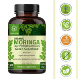 Hebhac Herbs Organic Moringa Capsules 120 Capsules 1000mg – Organic Moringa Oleifera Leaf Powder Capsules Leaf Energy, Metabolism, & Immune Support Nutrient-Rich superfood | Non GMO and Gluten Free