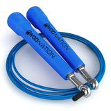 WOD Nation Adjustable Speed Jump Rope For Men, Women & Children - Blazing Fast Fitness Skipping Rope Perfect for Boxing, MMA, Endurance - Blue