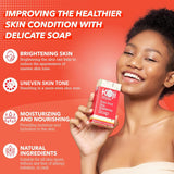 Pure Kojic Acid Skin Brightening Soap for Face, Reduce Dark Spots & Acne Scars, Skin Glowing, Moisturizing, Cleansing, Uneven Skin Tone with Tea Tree, Coconut Oil, Vegan, Paraben-Free 2.82 oz (2 Bars)