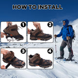 WIN.MAX Crampons for Shoes, Traction Cleats Ice Snow Grips with 19 Stainless Steel Spikes, Shoe Talons Anti - Slip Boots Spikes for Walking, Jogging, Climbing and Hiking (Black, M)