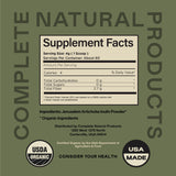 Pure Organic Inulin Powder Fiber Supplement - (Jerusalem Artichoke) Prebiotic Bulk Inulin Fiber Powder 8oz Digestion & Gut Health