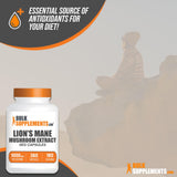 BULKSUPPLEMENTS.COM Lion's Mane Mushroom Capsules - Lion's Mane Extract, Lions Mane Supplement Capsules, Lion's Mane Capsules - for Immune Health, Vegan, 2 Capsules per Serving, 360 Veg Capsules