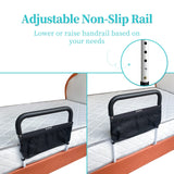 Bed Rails for Elderly Adults Safety with Adjustable Heights Storage Pocket Assist Support Side Railings for Seniors Citizens Slides Under Mattressbed Cane Bed Guard Bed Handles Bars(White)