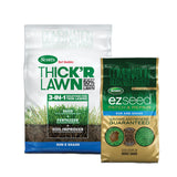 Scotts Turf Builder THICK'R LAWN and EZ Seed Patch & Repair for Sun & Shade, Grass Seed, Fertilizer, and Soil Improver Bundle