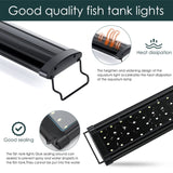 AQQA Aquarium Light,Full Spectrum LED Fish Tank Lights,12"-54" Adjustable Multi-Color White Blue Red Green LEDs with Extendable Brackets,14W-31W for Freshwater Plants 17W(18"-24")