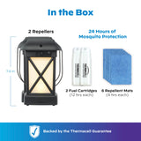 Thermacell Mosquito Repellent Cambridge Lantern; Includes 12-Hour Refill; 15 Foot Zone of Protection; Highly Effective Mosquito Repellent for Patio; Bug Spray Alternative; Scent Free