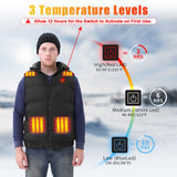 Rrtizan Heating Vest for Men,Lightweight Heated with Battery Pack and Detachable Hood,Electric Heating Vests with 3 Heating Levels, 9 Heating Zones for Winter Outdoor Hunting Skiing(806,3XL)