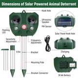 Protecker Ultrasonic Animal Repellent Outdoor,Solar Cat Repellent Outdoor with Motion and Light Sensor and Sound,Cat Bird Deer Squirrel Ultrasonic Animal Pest Repeller Deterrent Devices for Yard