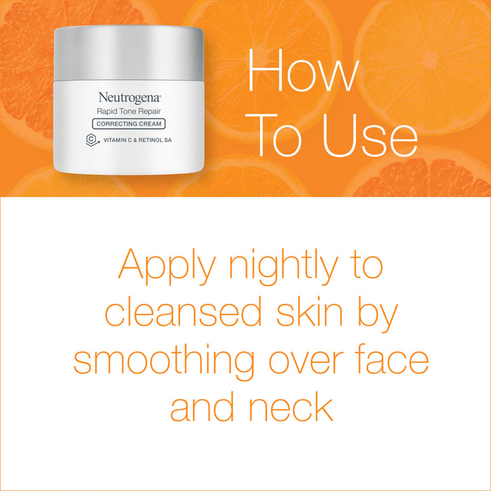 Neutrogena Rapid Tone Repair Retinol + Vitamin C Correcting Cream, 1.7 oz, Reduces Dark Spots, Fine Lines & Wrinkles