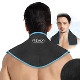 REVIX XL Neck Ice Wrap for Pain, Ice Pack for Neck and Soulders Injury, Acute & Chronic Pain, Hot Cold Gel Packs Reusable for Swelling, Bruises, Cervical Surgery Recovery, Black