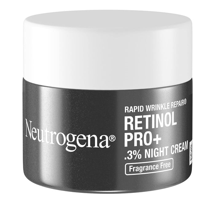 Neutrogena Rapid Wrinkle Repair Retinol Pro+ Anti-Wrinkle Night Moisturizer, Anti-Aging Face & Neck Cream, Formulated without fragrance, parabens, dyes, & phthalates, 0.3% Retinol, 1.7 oz