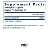 Vital Nutrients Quercetin | Vegan Supplement with Bioflavonoids for Sinus & Immune Support | Gluten, Dairy and Soy Free | 250mg | 100 Capsules