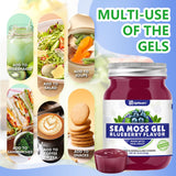 Sea Moss Gel, 18 OZ Wildcrafted Irish Seamoss Gel Rich in 92 Minerals & Vitamins Supports Immune System & Thyroid & Antioxidant, Non-GMO Organic Raw Sea Moss Supplements Blueberry Flavor