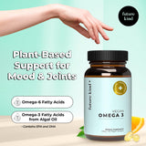 Future Kind Vegan Omega 3 Supplement (2 Month Supply) - Glass Bottle & Carrageenan-Free Algae Omega 3 Supplements for Joint, & Mood Support - DHA EPA Supplements for Kids & Adults