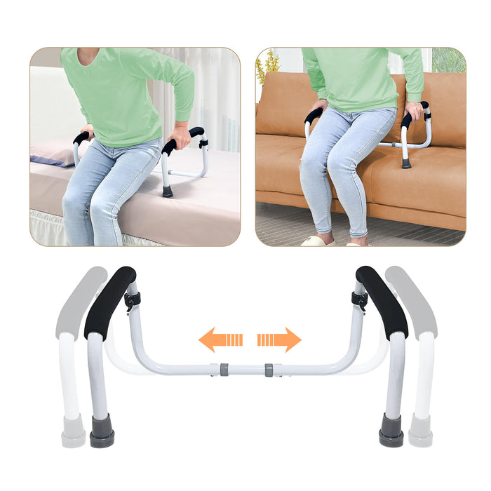 NEAUDE Stand Assist Mobility & Daily Living Aids Bed Rail Cane Chair Assist for Elderly Lift Assist Devices for Seniors, Handicap Grab Bar for Disabled Couch Safety Handle(Width Adjustable)