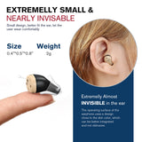 Hearing Aids, iBstone Rechargeable Hearing Aids to Assist Hearing for Seniors & Adults, Mini Completely-in-Canal Digital Hearing Devices with Noise Cancellation, OTC, Pair (Black with Black Case)