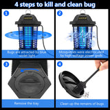 GOOTOP Mosquito Zapper, Bug Zapper Outdoor, Electric Bug Zapper, Fly Zapper, Mosquito Killer, 3 Prong Plug, 90-130V, Black