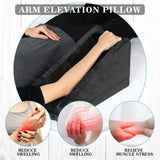 Buryeah Arm Pillow Arm Elevation Pillow with 2 Ice Pockets, Soft Ergonomic Support Pillow for Elbow Arm Rest Wedge Pillow Broken Arm Gifts with High Density Foam for Recovery Sleeping Care (Black)