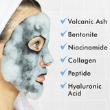 Ebanel Variety Face Mask Skin Care Set - 5 Pack Collagen Hydrating Face Masks, 2 Pack Hydrogel Mask, 2 Pack Carbonated Bubble Clay Detox Mask, and 3.52Oz Charcoal Peel Off Face Mask with Brush