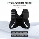 ZELUS Weighted Vest, 4lb/6lb/8lb/12lb/16lb/20lb Weight Vest with Reflective Stripe for Workout, Strength Training, Running, Fitness, Muscle Building, Weight Loss, Weightlifting (8)