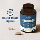 Probiotics 60 Billion CFU 19 Strains with Organic Prebiotic for Men & Women, Shelf Stable Delayed Release, No Need for Refrigeration, Digestive & Immune Health, Non-GMO, Vegan, No Soy Dairy, 60 Caps